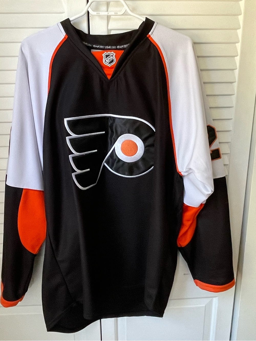 NHL Philadelphia Flyers Black White and Orange Team Hockey Jersey